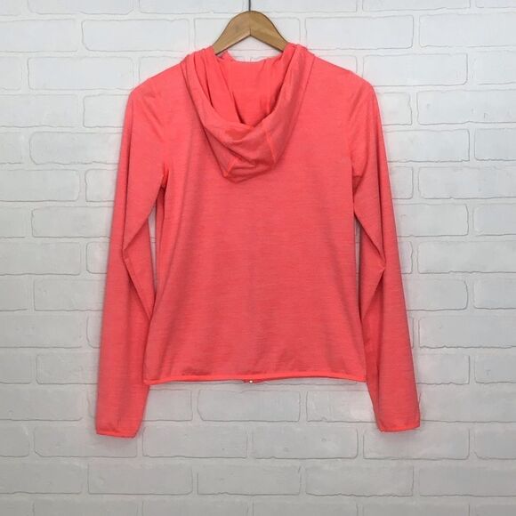 H&M coral fitted hooded sports jacket gold zipper - Picture 6 of 11